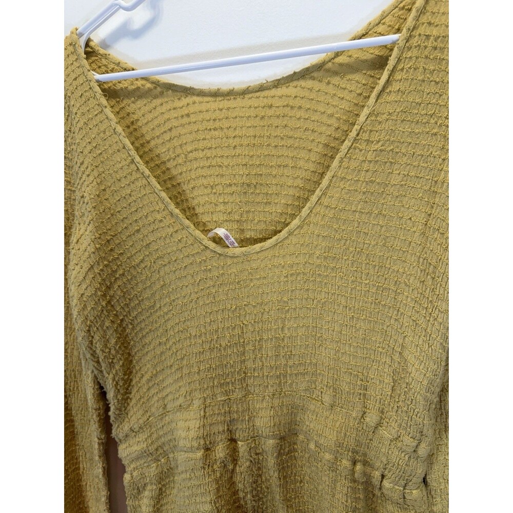 FREE PEOPLE Women’s Laidback Lover Romper Color Sunny Honey Cotton Sz S - Picture 14 of 16